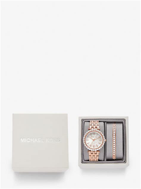 michael kors darci pavé rose gold-tone watch|michael kors bracelet band.